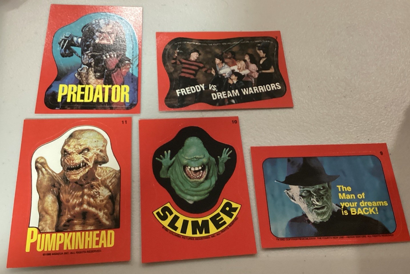 Fright Flicks Stickers Complete 11 Stickers Set Brand New Only Stored 1988 Topps