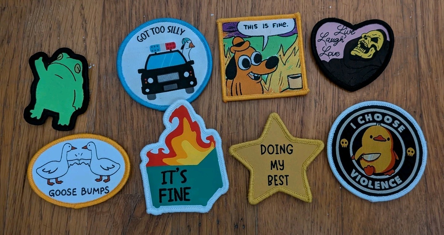 8PC Funny Morale Patches Meme Cute Patch for Backpack Military Army Tactical Hat