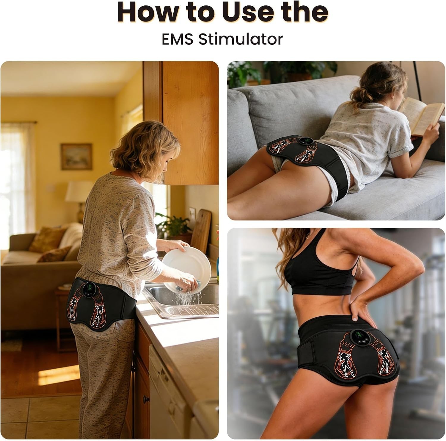 EMS Hip Trainer Glute Muscle Stimulator Belt Wireless Remote Butt Workout
