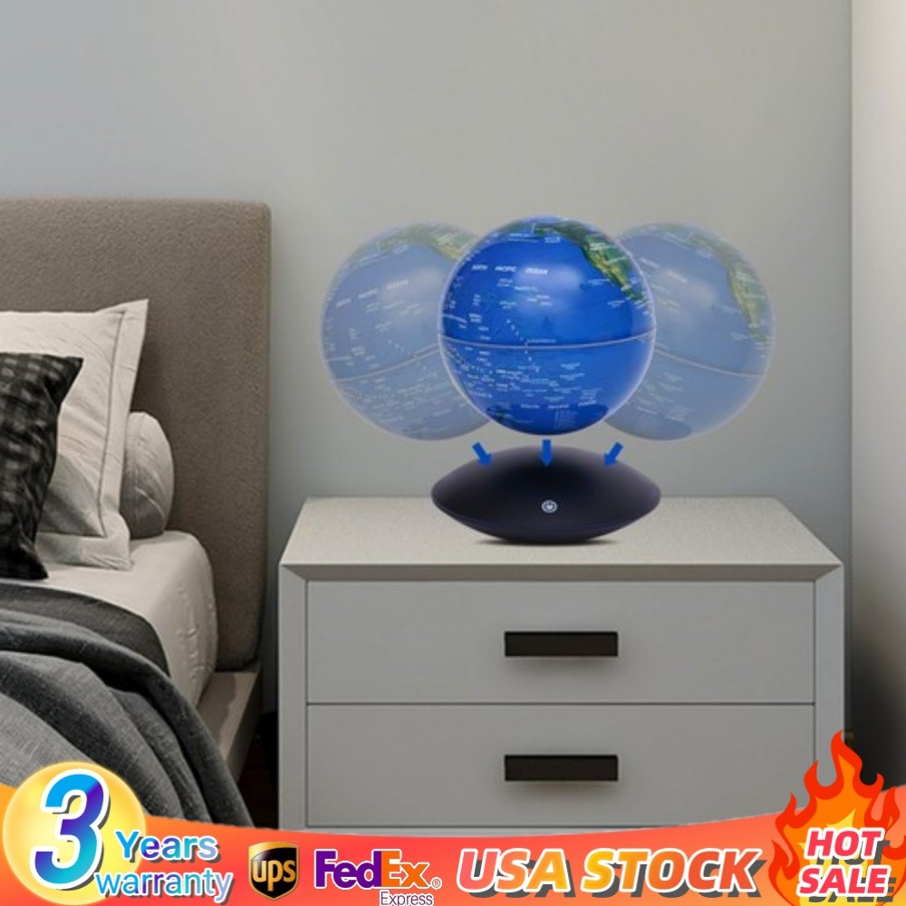 LED Globe Magnetic Levitation Floating Globe Light World Map Rotating Night Lamp