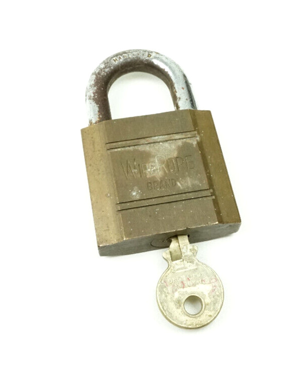 Wire Rope Brand Vintage Padlock with Key
