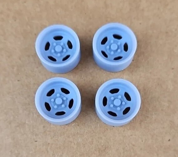 RESIN 3D PRINTED 1/18 BASSETT 5-SPOKE DIRT MODIFIED WHEELS RIMS SET   NASCAR