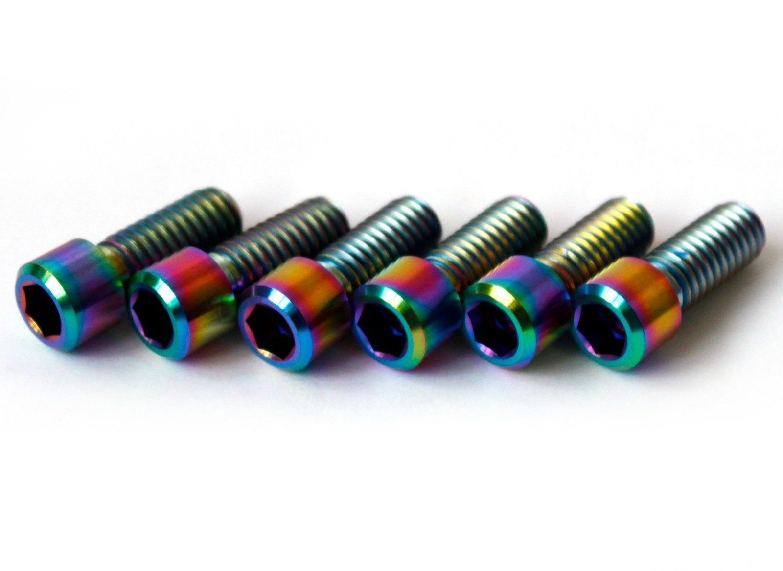 Profile Madera Titanium BMX Stem Bolts Oil Slick 5/16x18tpi 6pcs ARMOUR BIKES