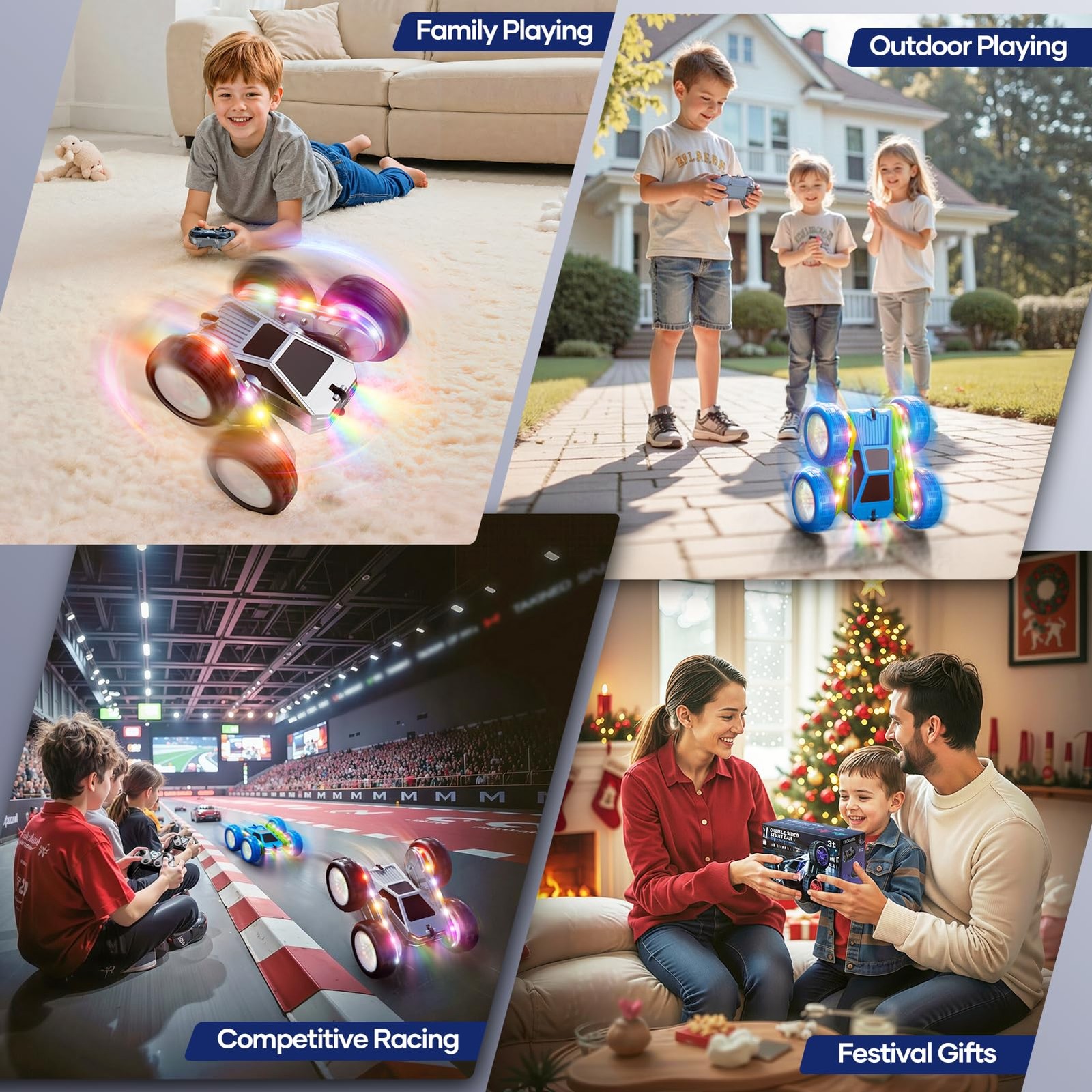 WayEee Remote Control Car for Boys 4-7, 360° Flips Rotating RC Stunt Car with...