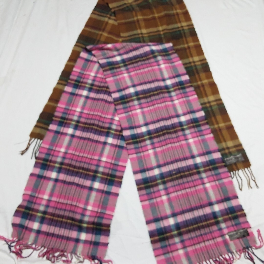 D&Y Scarf Softer Than Cashmere His & Hers Pair Of 62" Acrylic Scarves Pink&Brown