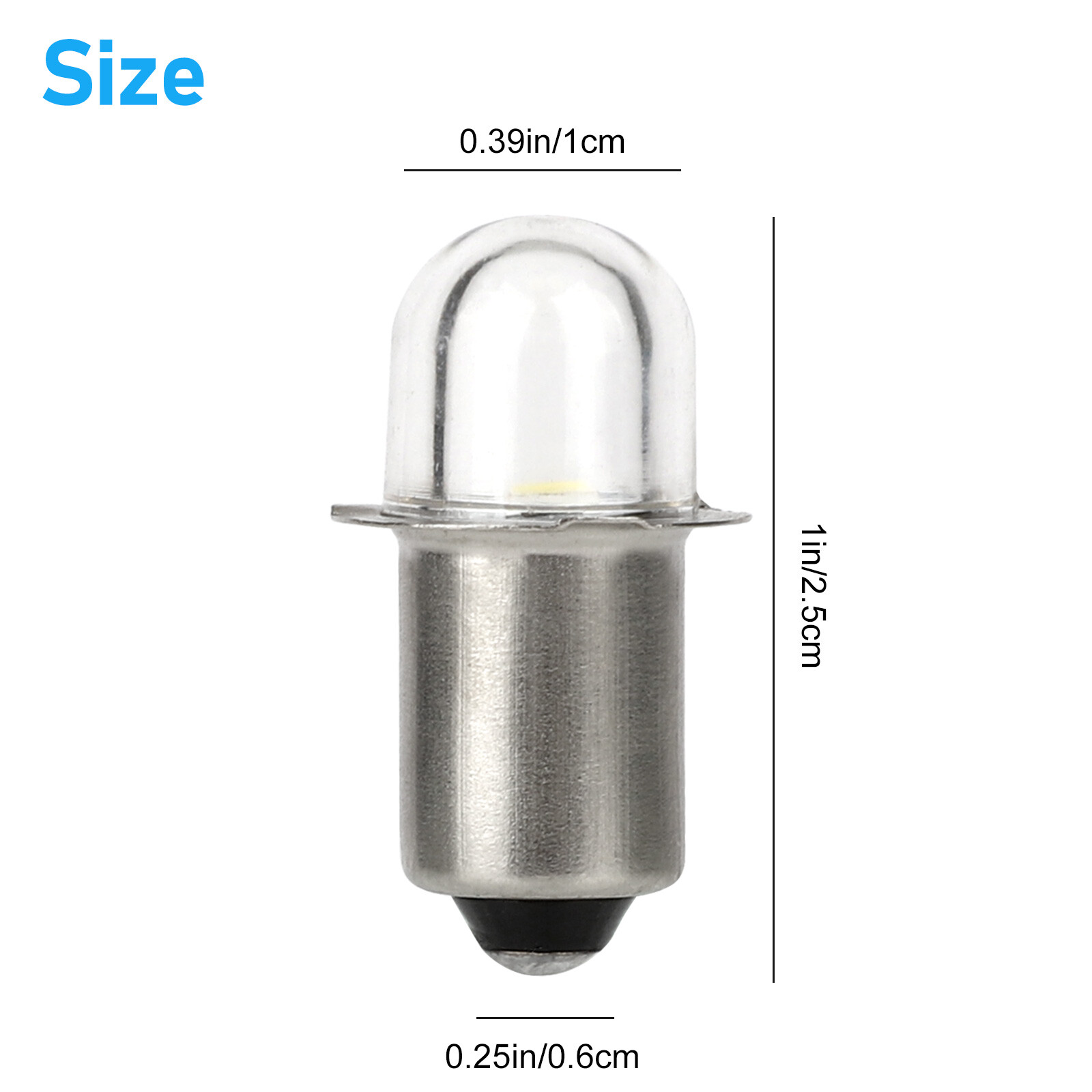 6PCS P13.5S Bright LED Flashlight Torch Light Bulb Mini Upgrade Replacement Lamp