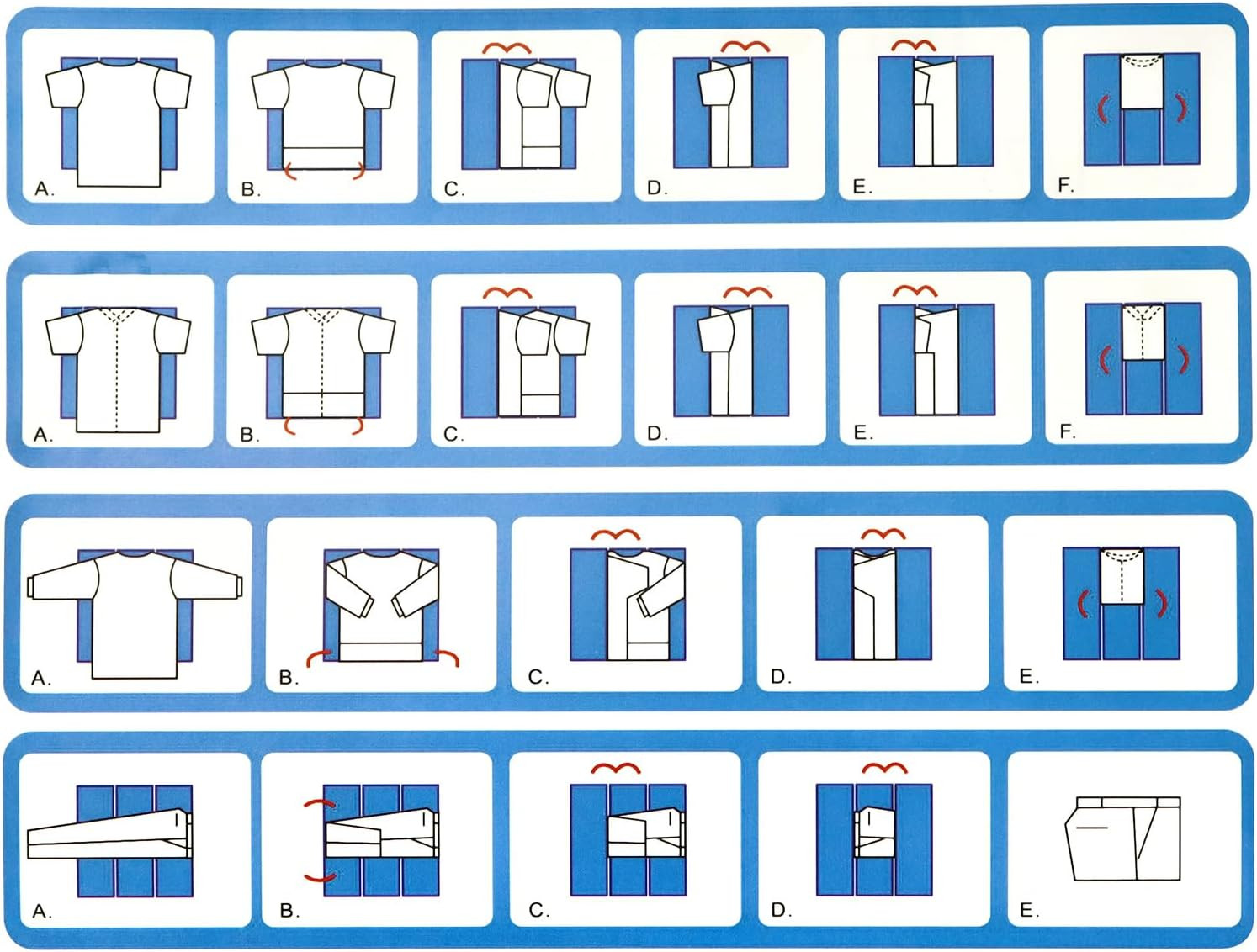 PP Composite Folding Board, 2 Pack Folding Clothes Board - Black + Blue, One-Han