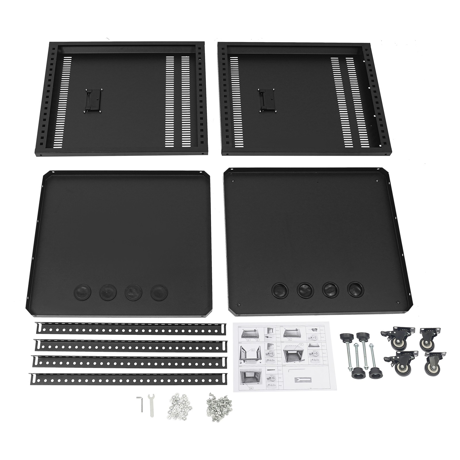 12U AV Rack Stand with Caster Wheels Network Stereo Recording Studio Rack