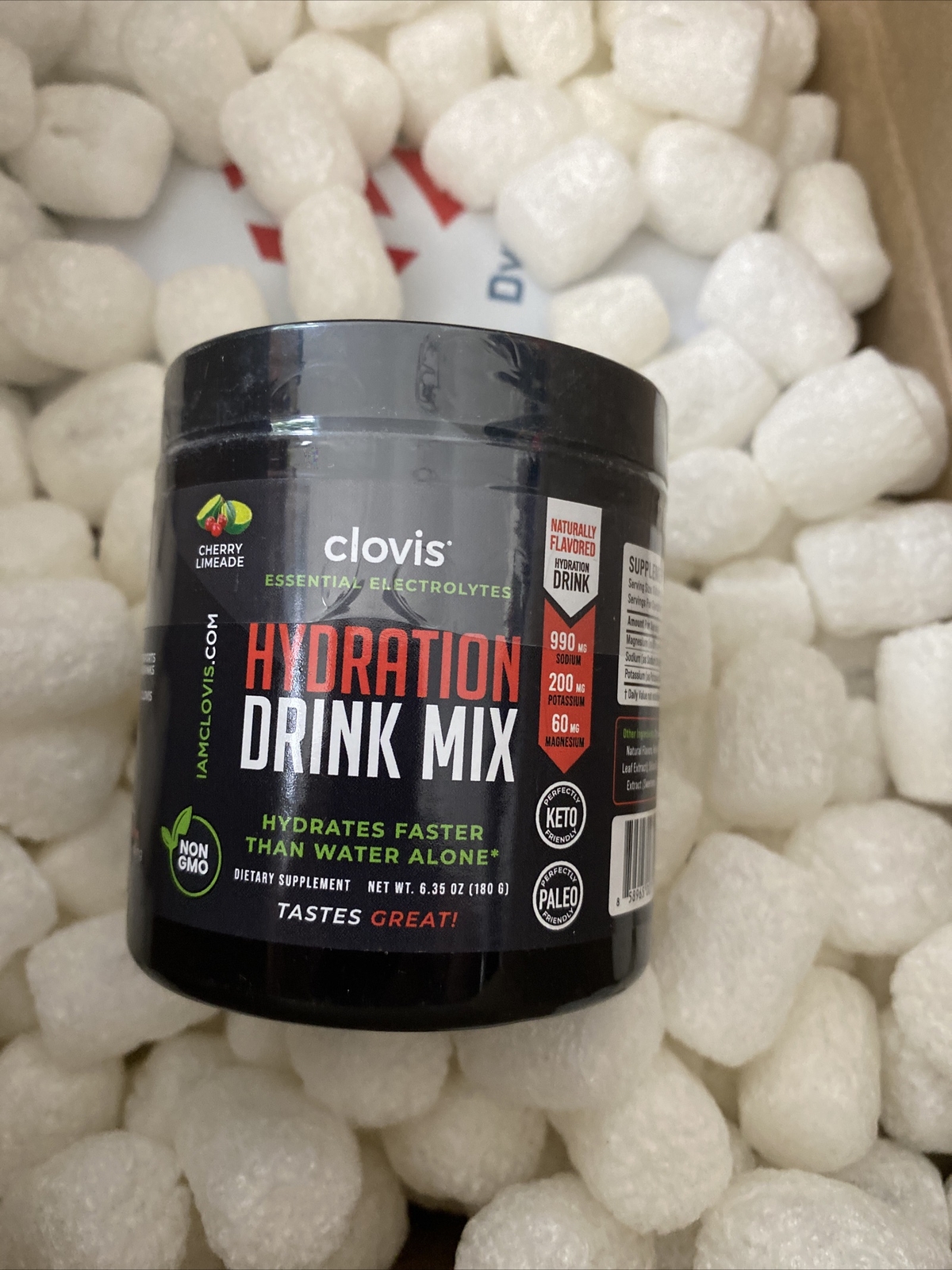 Clovis Essential Electrolytes HYDRATION DRINK MIX Cherry Limeade 30 Servings NEW