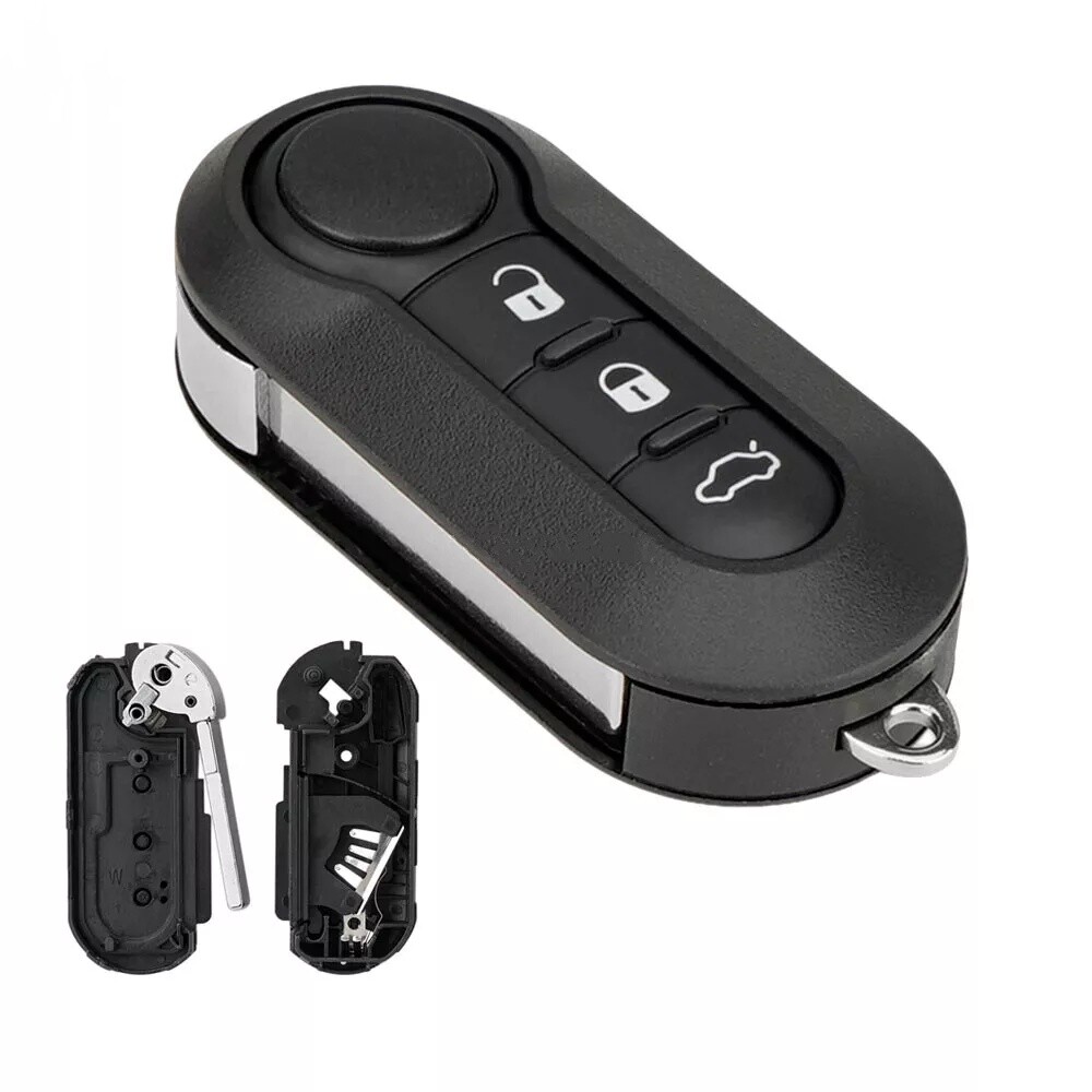 Flip Key Shell Case Fits Fiat 500 Doblo Ducato Panda Punto Peugeot