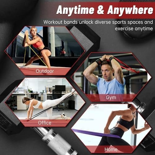 Resistance Bands for Working Out, 4-Level Pull Up Assistance Bands, Exercise ...