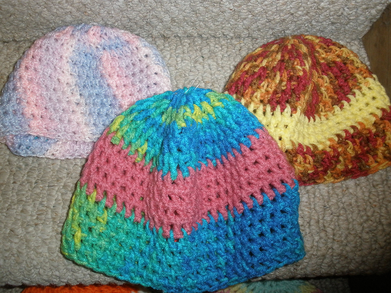 7 NEW handmade beanie hats croucheted