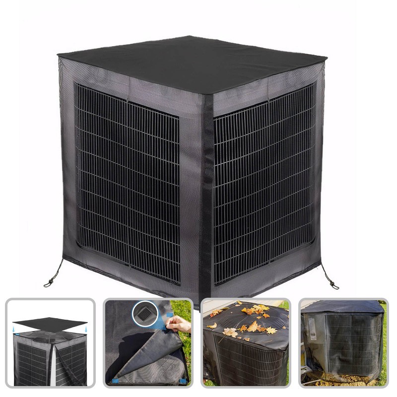 Air Conditioner Covers for Outside  Full Mesh With Detachable Waterproof Top
