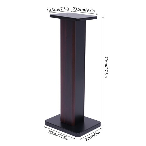 28" Inch Pair Bookshelf Speaker Stands Surround Sound Home Theater Black Walnut