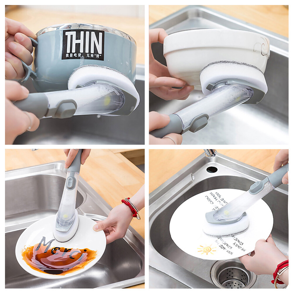 5pcs/set Mutilfunction Soap Control Brush for Pot Dish Kitchen Houshold Cleaning