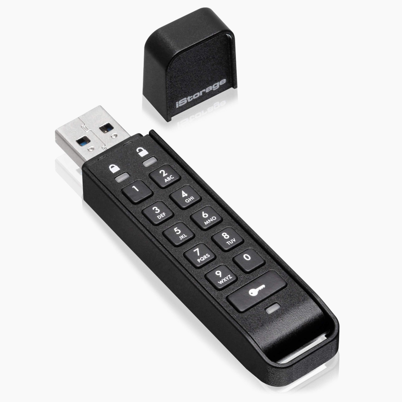 8GB Hardware Encrypted USB Flash Drive with PIN Authentication for Data Prote...