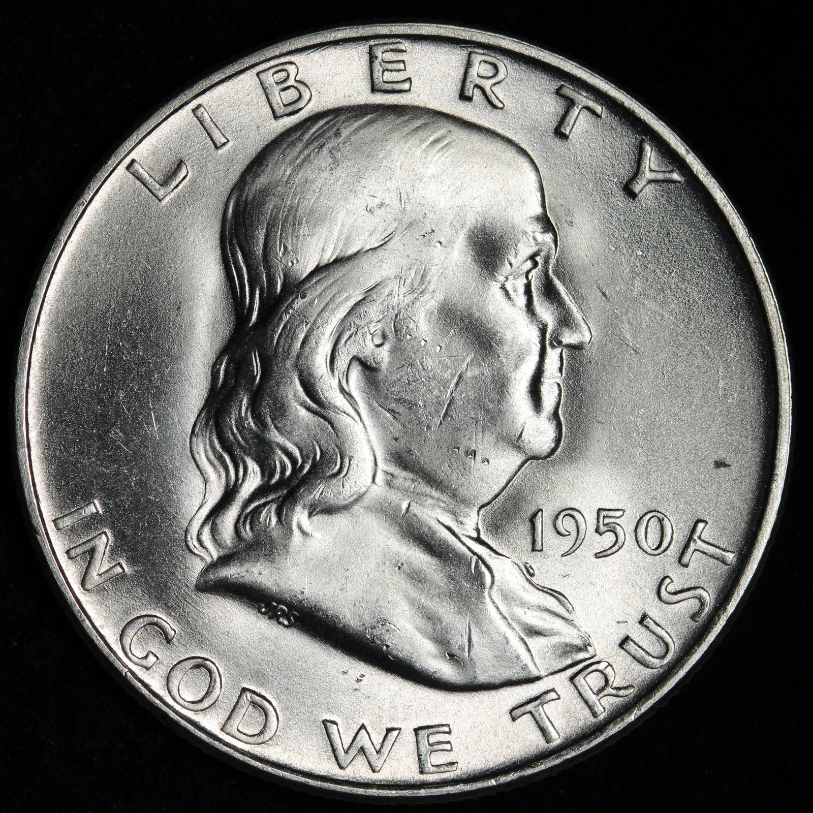 1950-D Franklin Silver Half Dollar GEM BU *UNCIRCULATED* MS FBL E371 WQHS