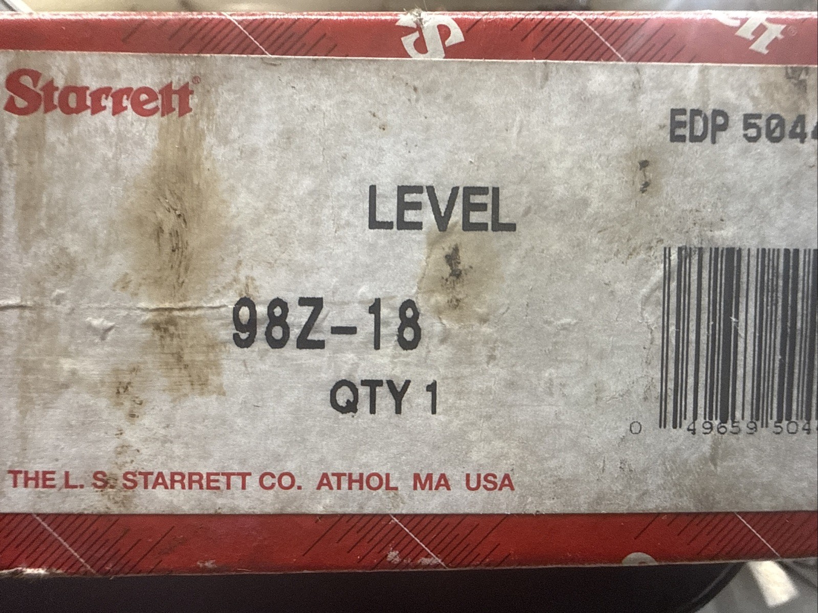 NEW Open Box Starrett 98Z-18 Level