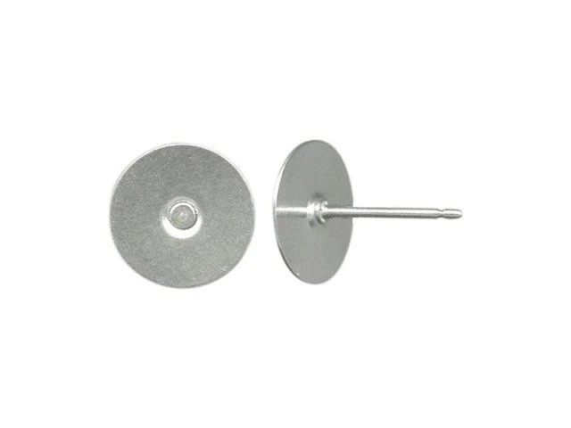 Stainless Steel Earring Post Finding 12mm Flat Pad, 11mm Post, 21-gauge, 144pcs