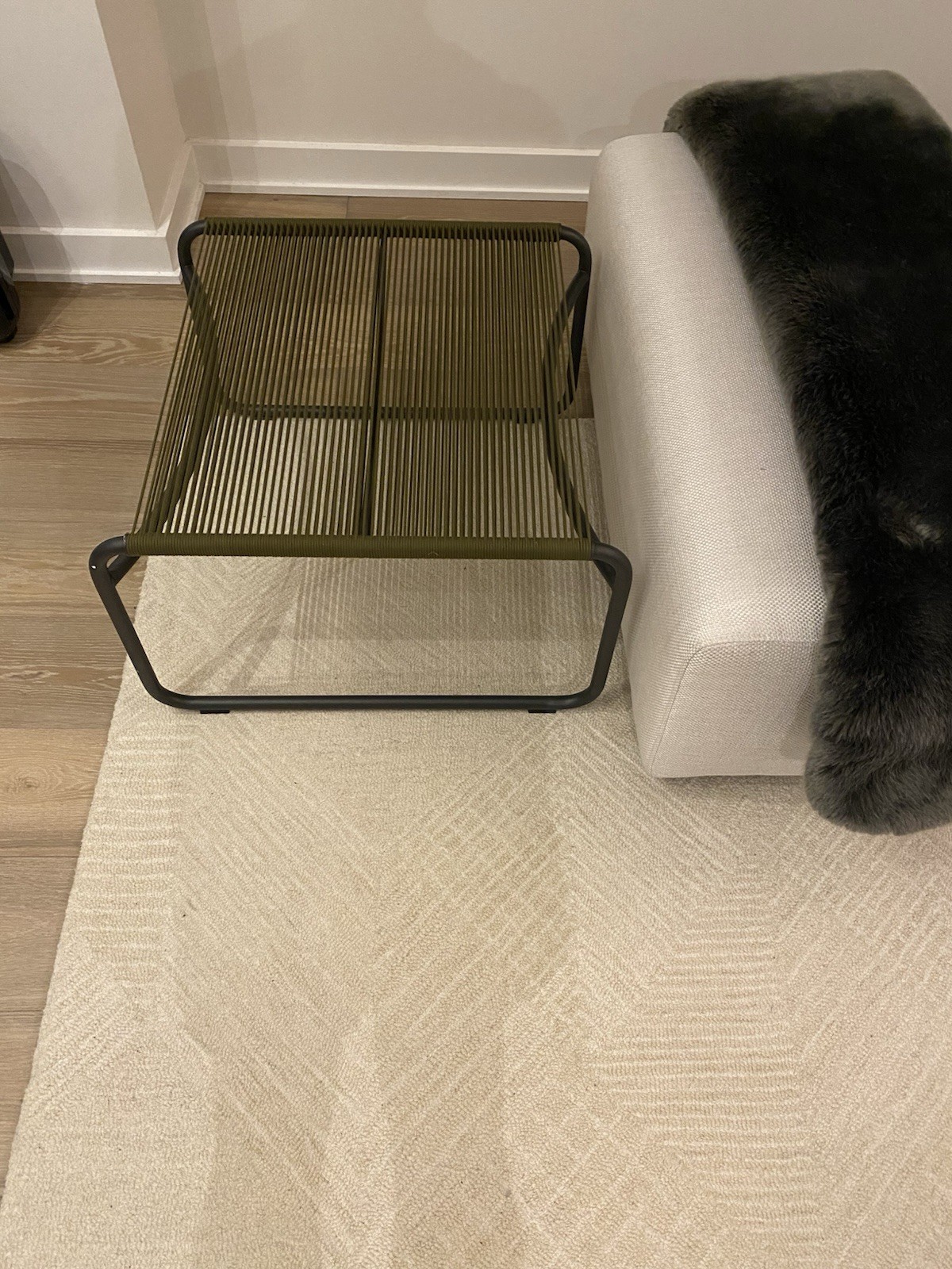 BRAND NEW Roda Italian Harp Ottoman (Indoor or Outdoor). Retail Price is $1,015