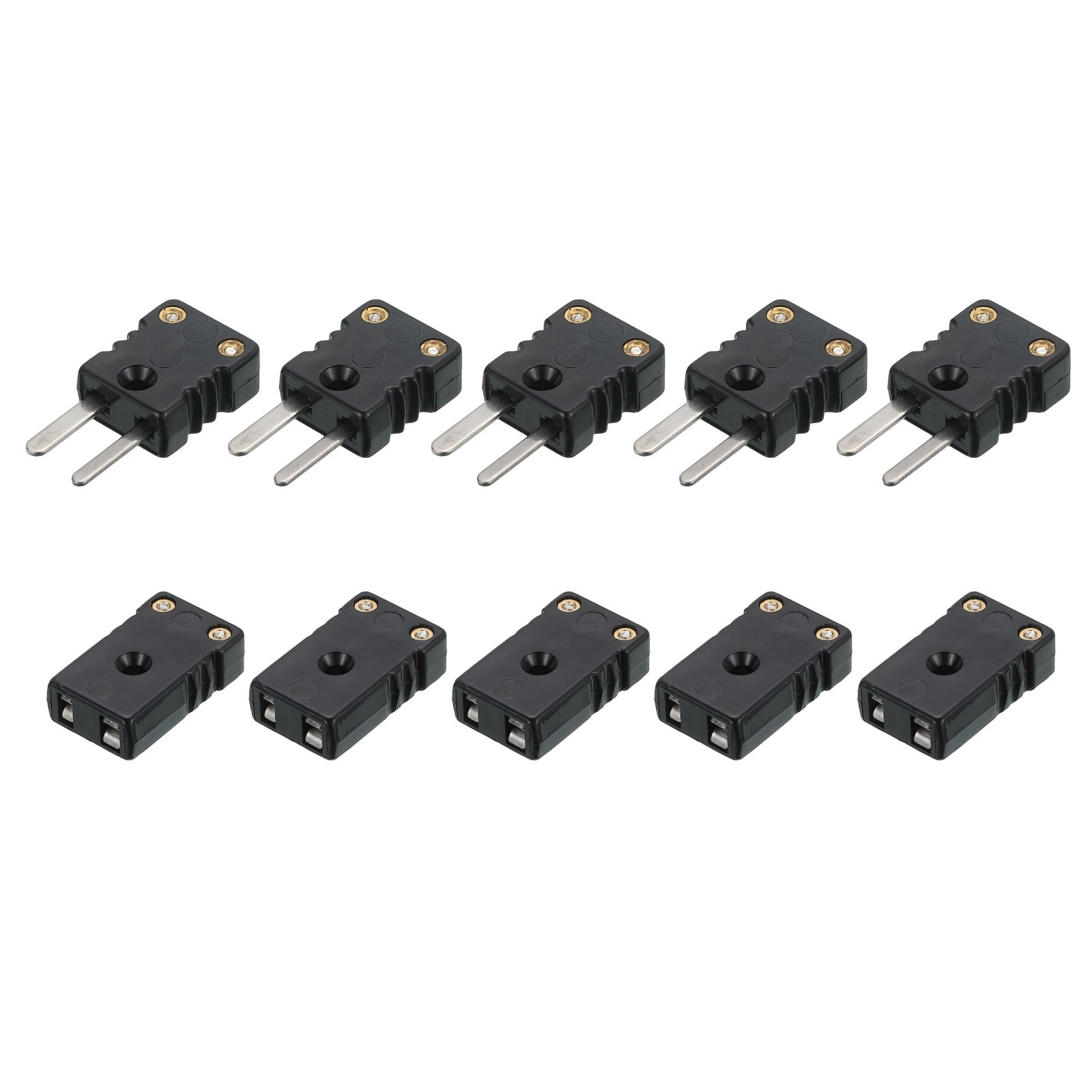 5 Set J Type Thermocouple Wire Connectors Female Male Plug Temperatures 200°C