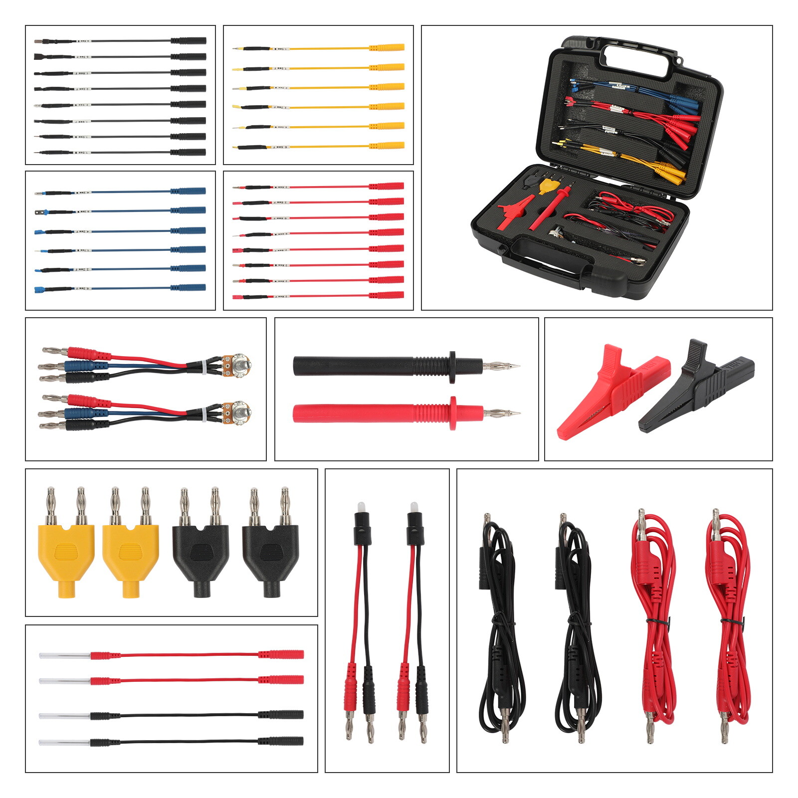 48pcs Multimeter Test Lead Kit Electrical Probe Test Automotive Diagnostic Tool