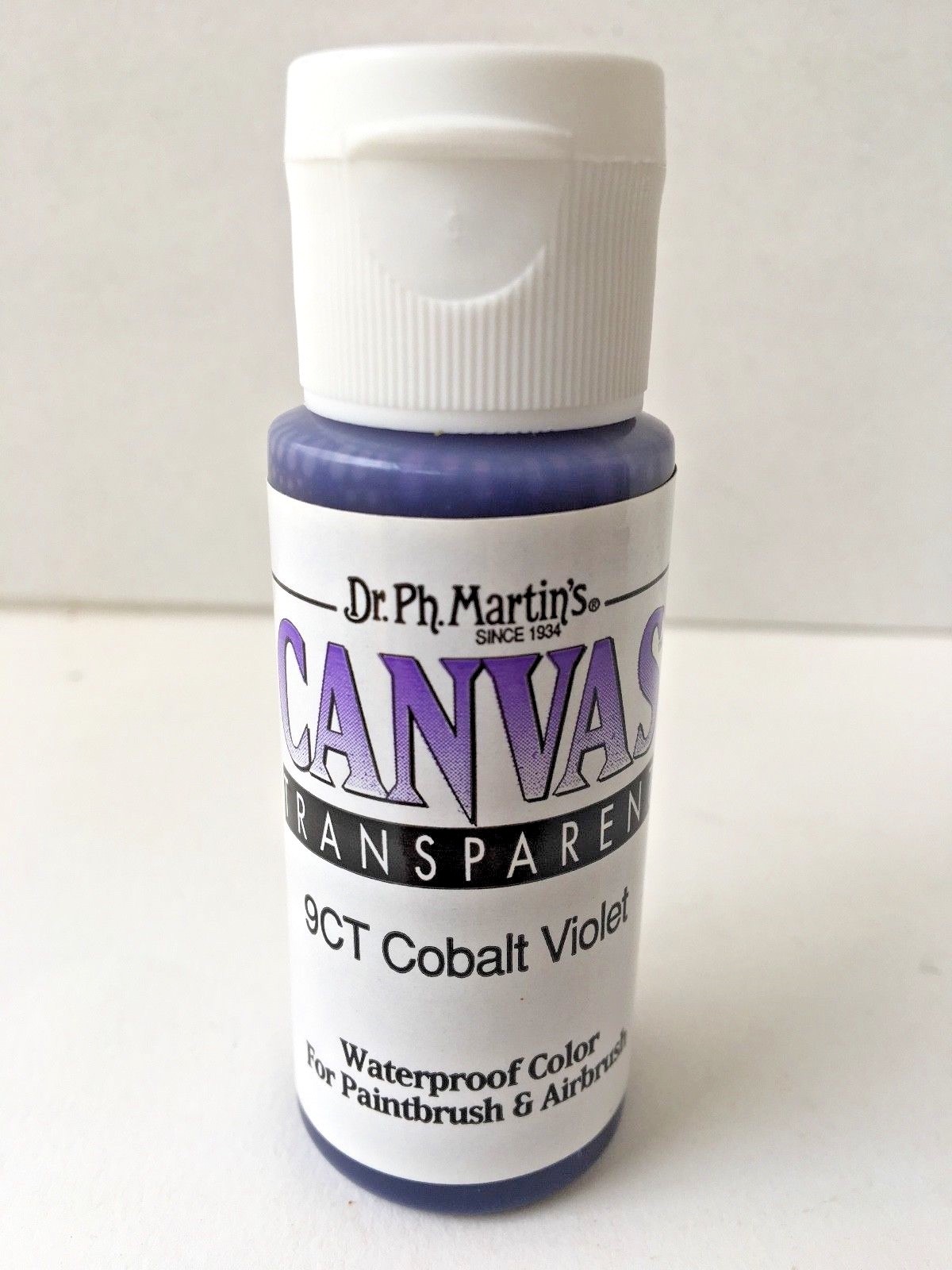 DR. PH. MARTIN’S Canvas Transp Airbrush Waterproof 1 oz 9CT Cobalt Violet-NEW