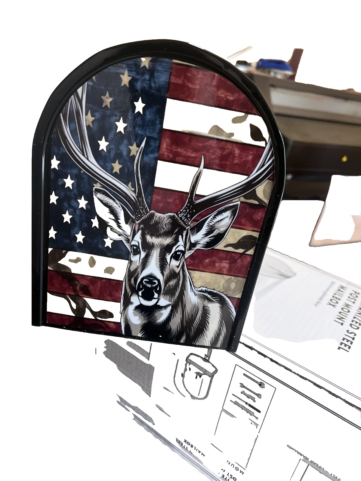 JUMBO AMERICAN FLAG BUCK CUSTOM JUMBO MAILBOX