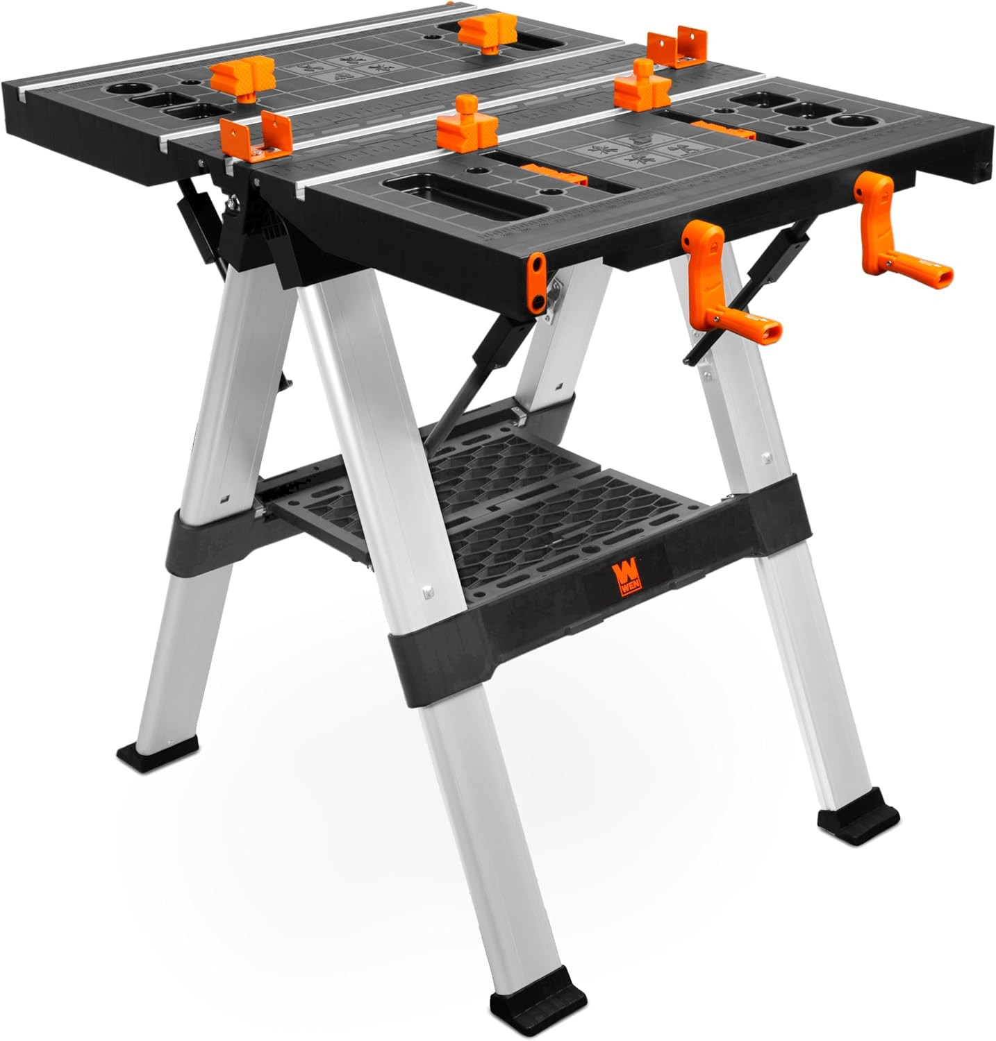 2-In-1 Folding Work Table and Sawhorse, 440-Pound Capacity with Onboard Clamps a