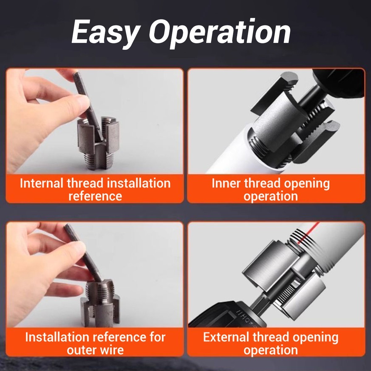 Integrated Internal & External Pipe Threading-Tool, PVC Pipe Threader Kit USA!~~