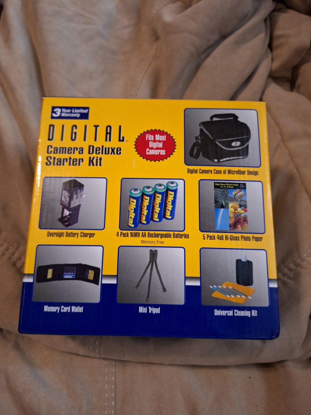 Digital Camera Deluxe Starter Kit Carrying Case Charger Batteries Photo Paper