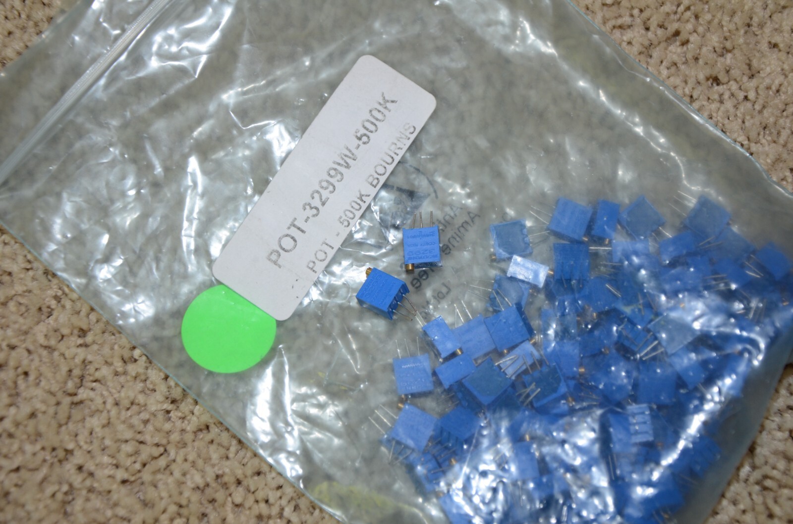 Bourns  3299W-1-504 500K Ohm Trimmer Potentiometer Lot of 88 Qty New Open Box