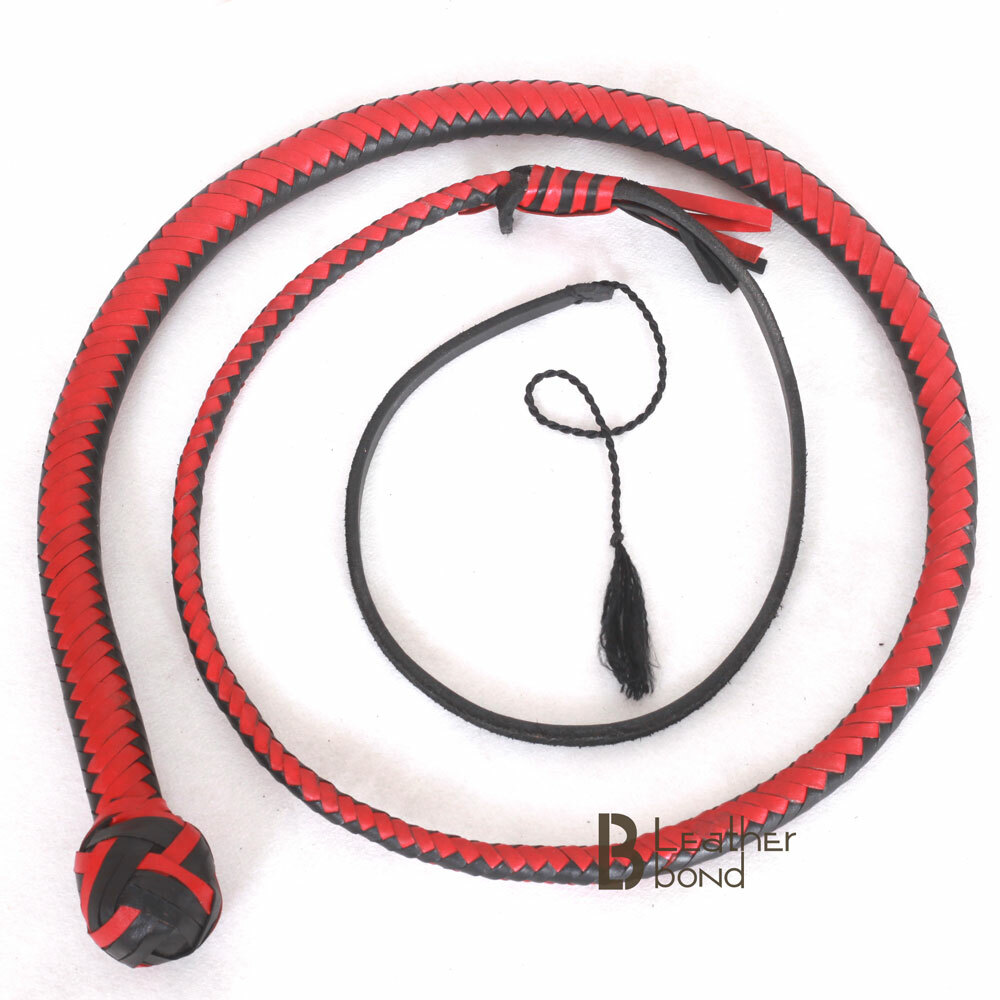 Real Kangaroo Hide Leather Shot Loaded Snake Whip 4, 5, 6 & 8 Foot 12 Plaits