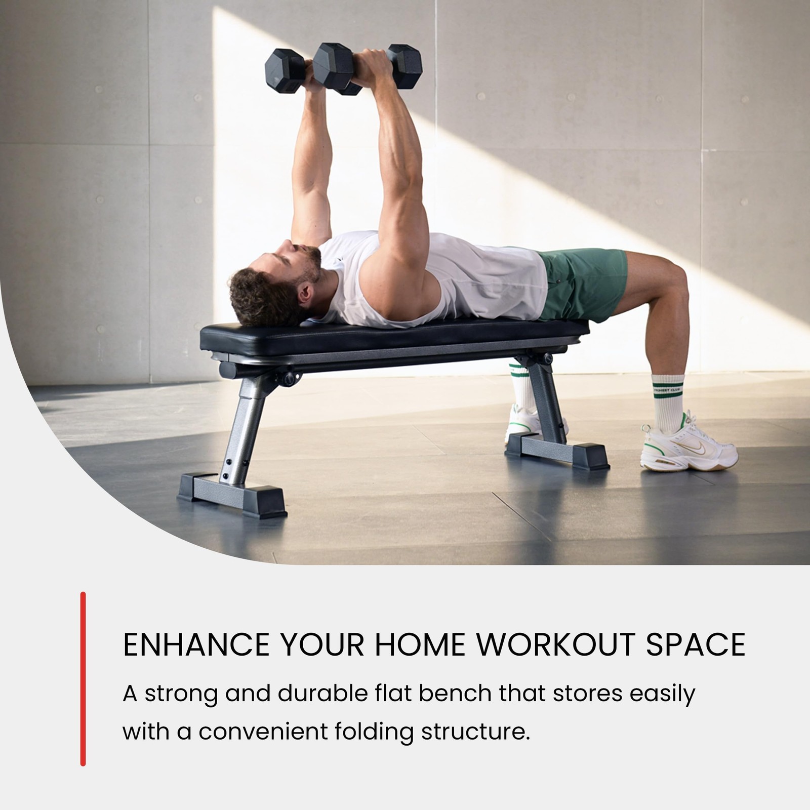 Finer Form Gym Quality Foldable Flat Bench for Multi-Purpose Weight Training ...
