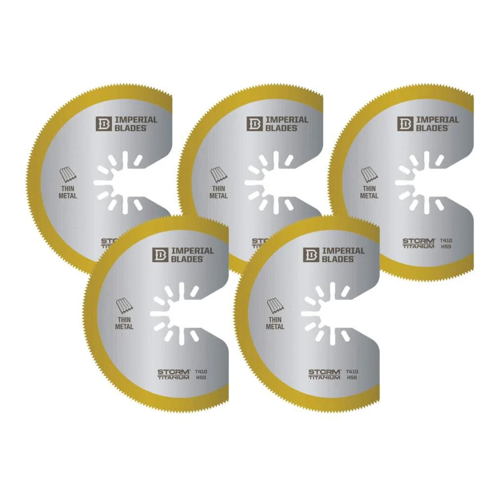 Imperial Blades  One Fit 3-1/8In Storm Titanium Thin Metal Segment Blade 5Pc