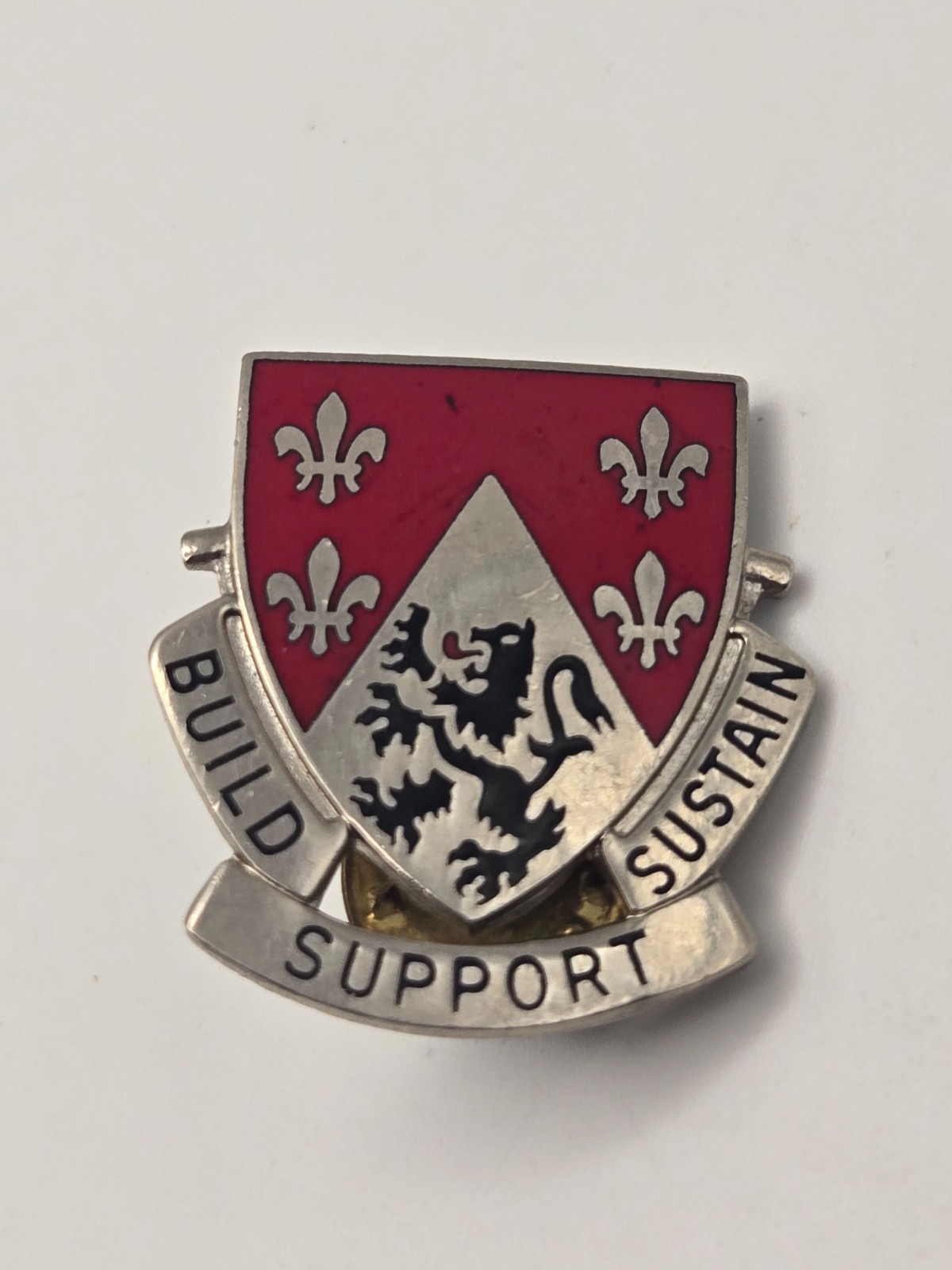 Vintage Army DUI Pin - "Build Support Sustain" 249th Engineer Battalion