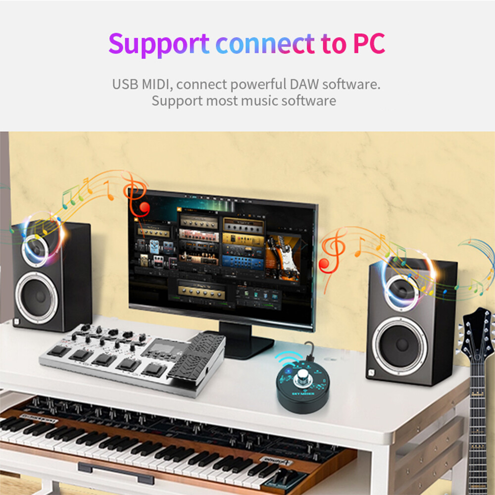 Wireless BT MIDI Foot Pedal MIDI Controller Software Effector Controller O7J7