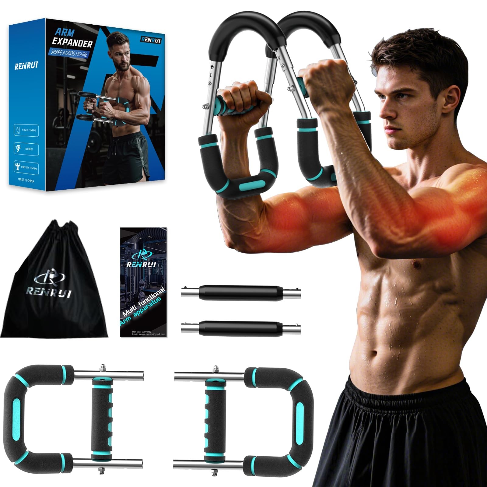 RENRUI Twister Arm Trainer Chest Workout Equipment for Men & Women, Adjustable