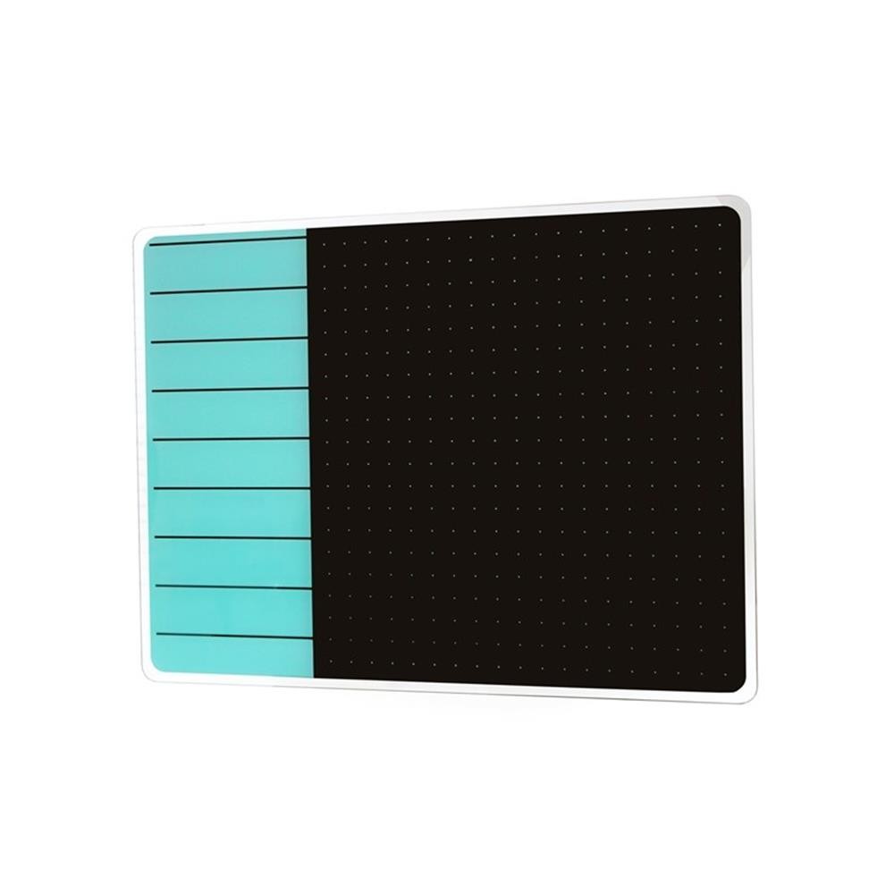 Viztex Glacier Magnetic Glass Dry Erase Board Light Teal Jet Black 17x23 inch