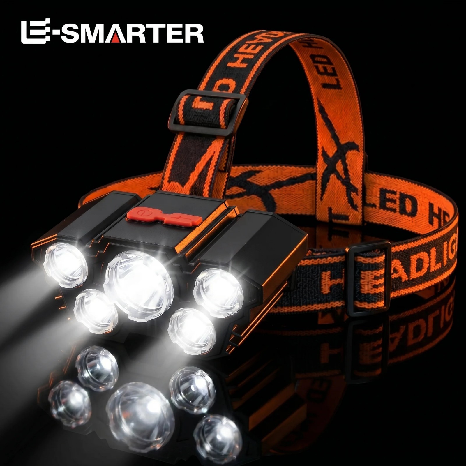 5 LED Headlamp Rechargeable Flashlight Camping Hiking Fishing Cycling Light