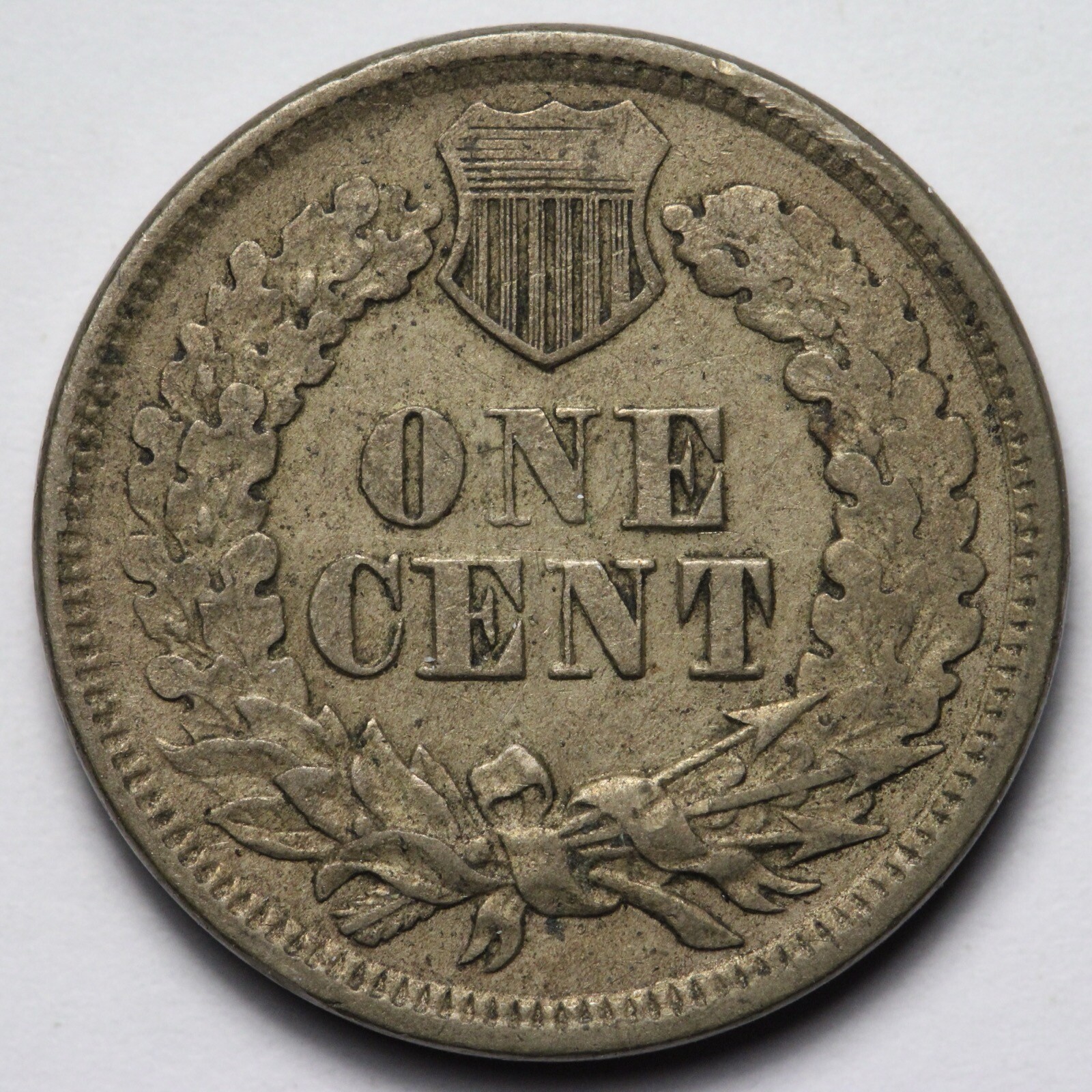 1863 Indian Head Cent Penny AU E124 SEW
