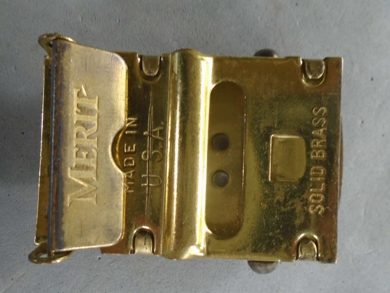 Navy solid brass belt buckle