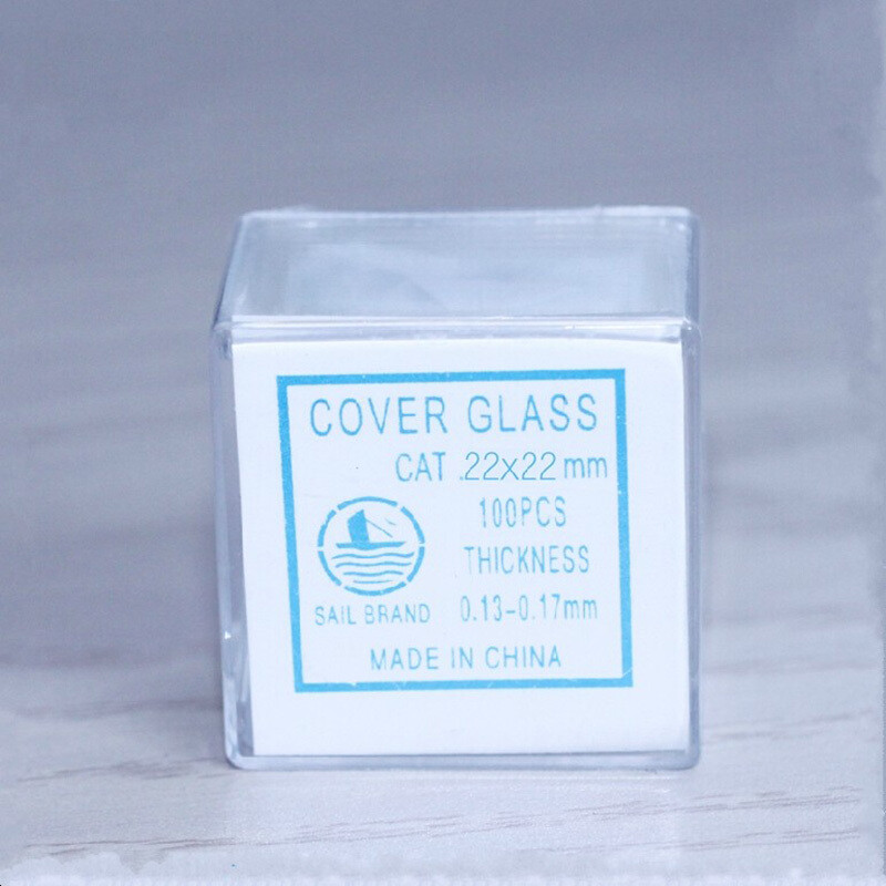 4pcs 100PC/Box Thickness 0.006 "Microscope Glass Cover Blank Coverslips Slides