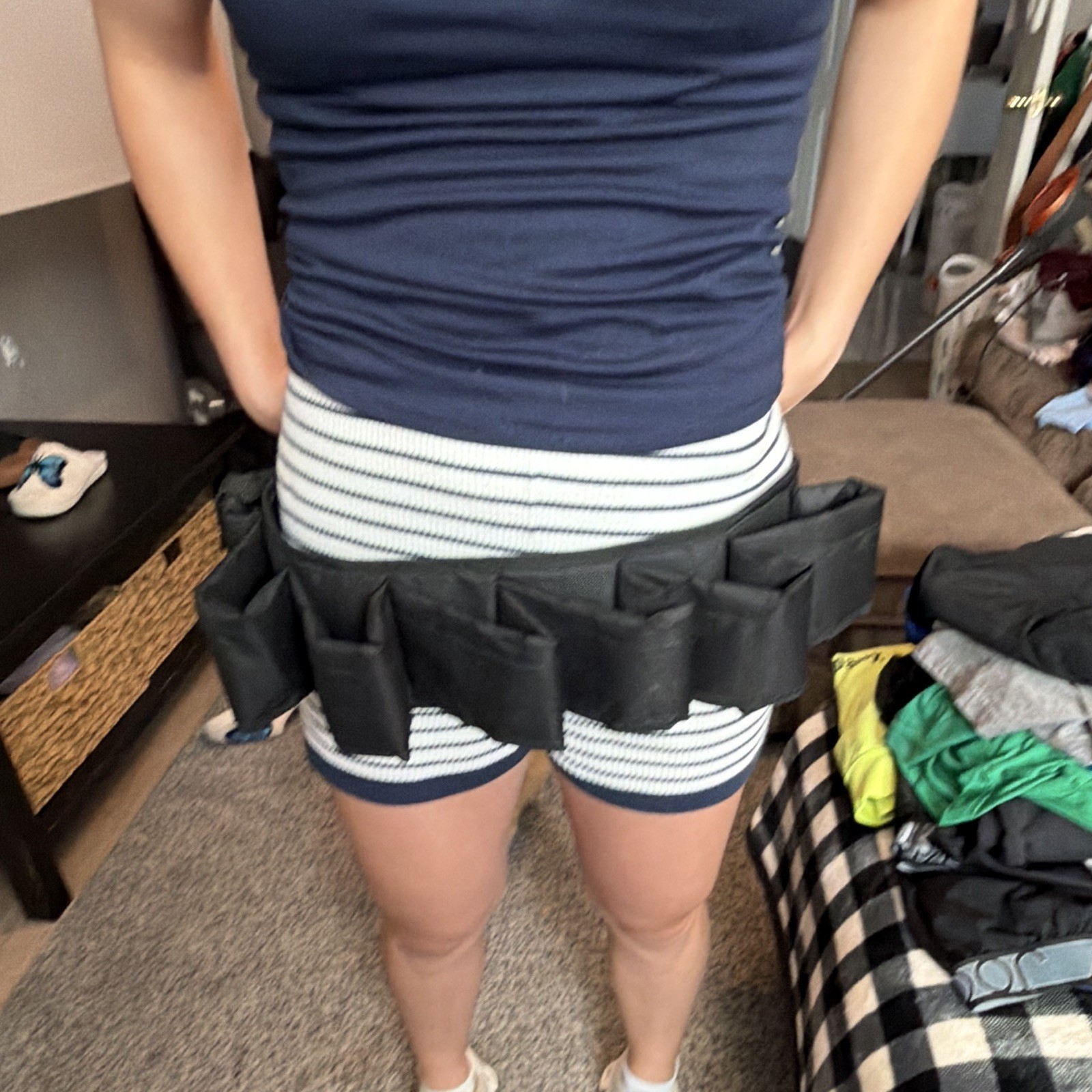 Black Paintball Pod Harness Belt with Multiple Elastic Pod Holders