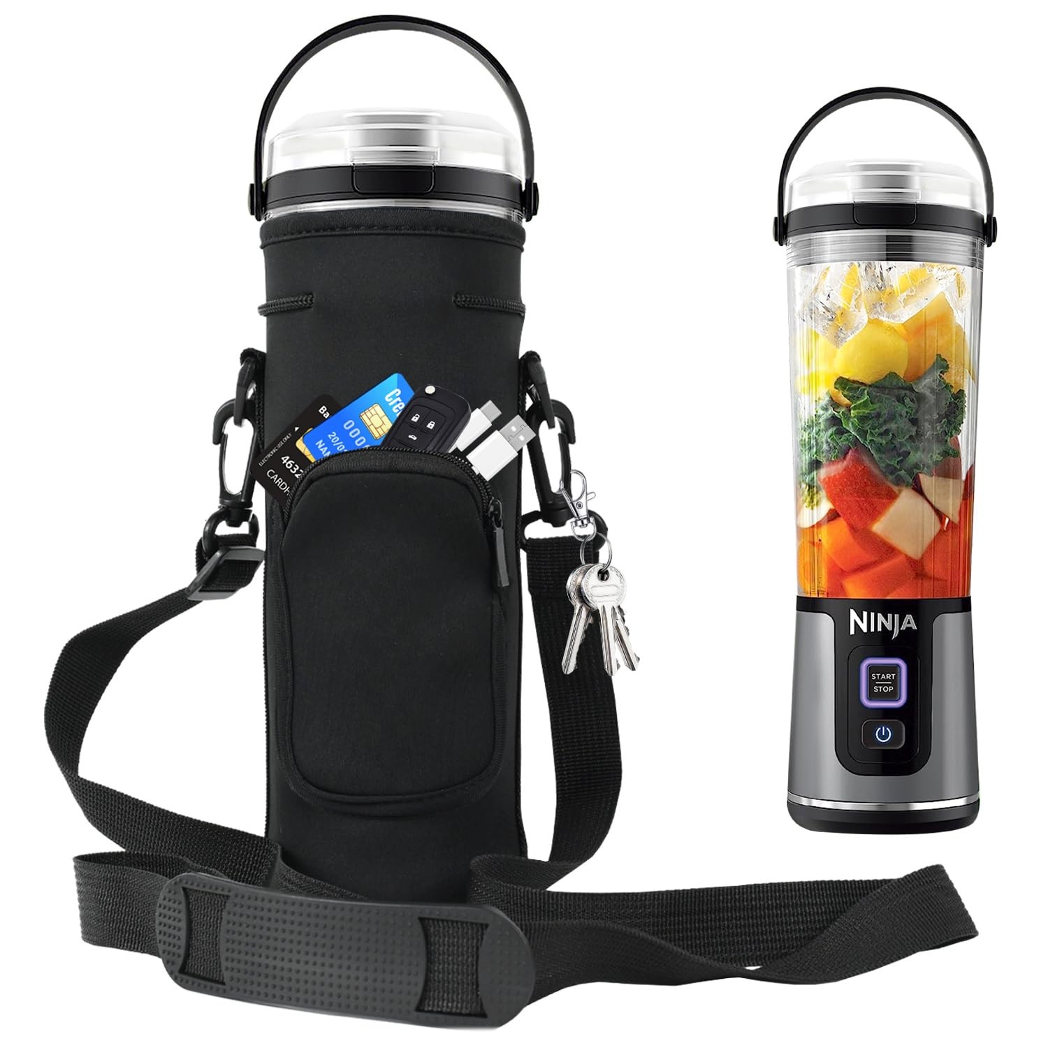 Storage Sleeve Bag for Ninja Blast Portable Blender with Shoulder Strap and A...