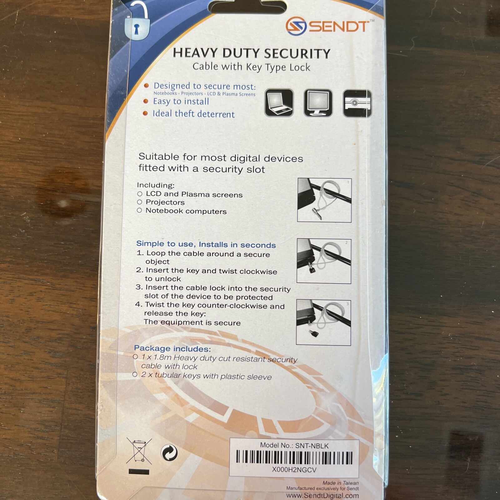 Sendt Notebook Security Cable
