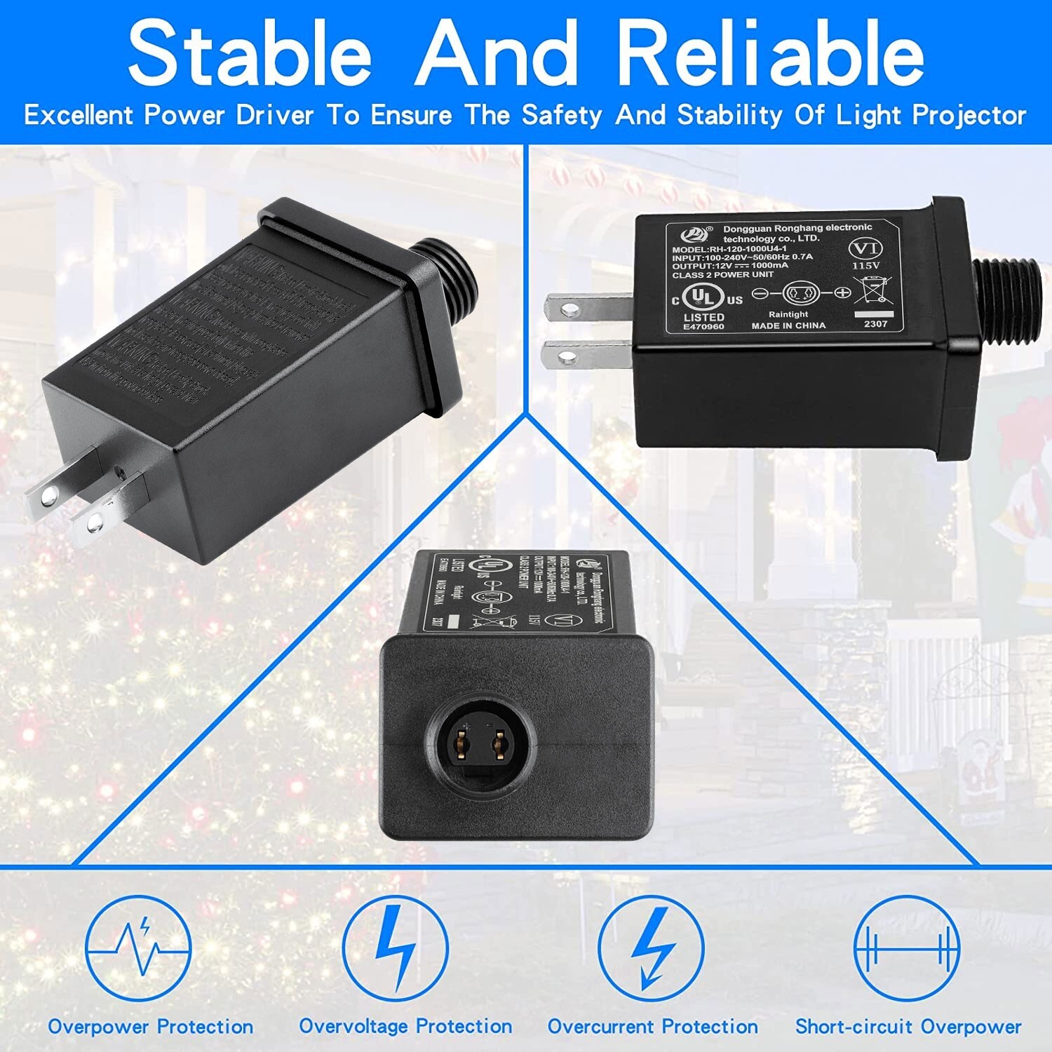12V 1A Class 2 Power Supply LED Transformer For String Light Inflatable Device