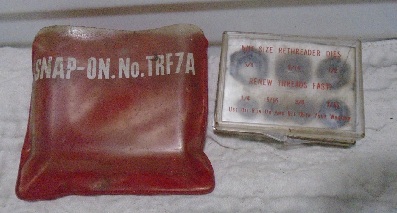 Snap-on No. TRF7A Hex Rethreader dies 7 NF sizes 1/4 thru 5/8