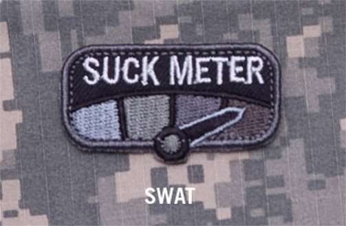 SUCK METER - SWAT 2" x 1.1" Mil-Spec Monkey MORALE PATCH hook backing