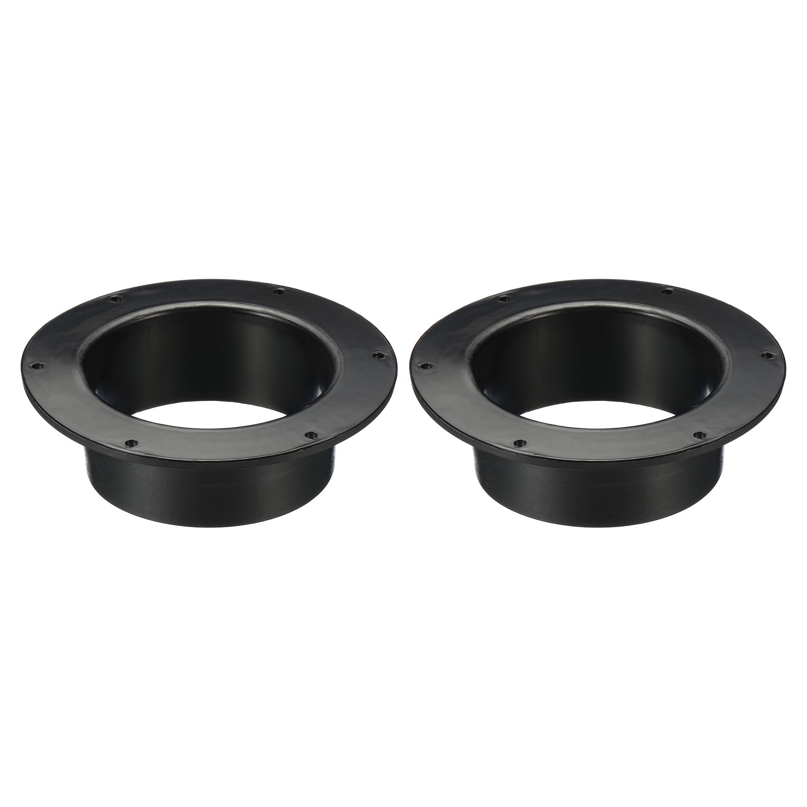2Pcs 4" Duct Connector Flange ABS Ducting Airflow Tube Vent Connector Black